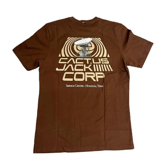 Travis Scott x Nike Collab Cactus Jack Crop Service center Brown T Shirt size XL - Picture 1 of 12